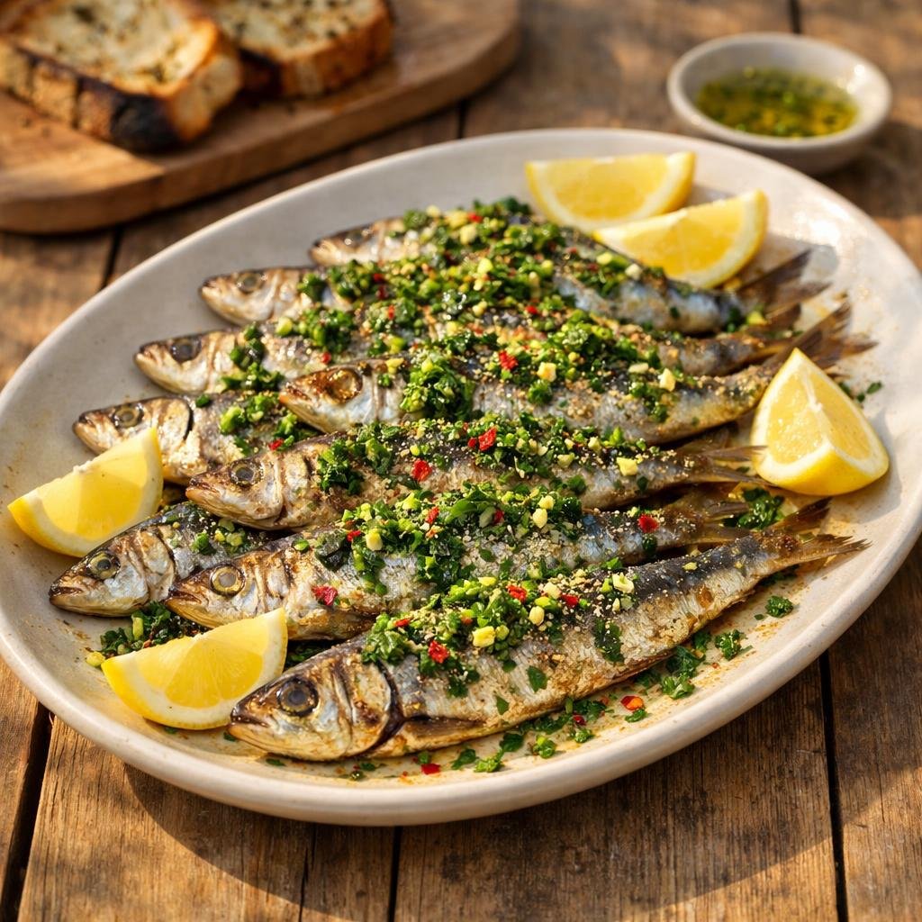 sardines grillées gremolata