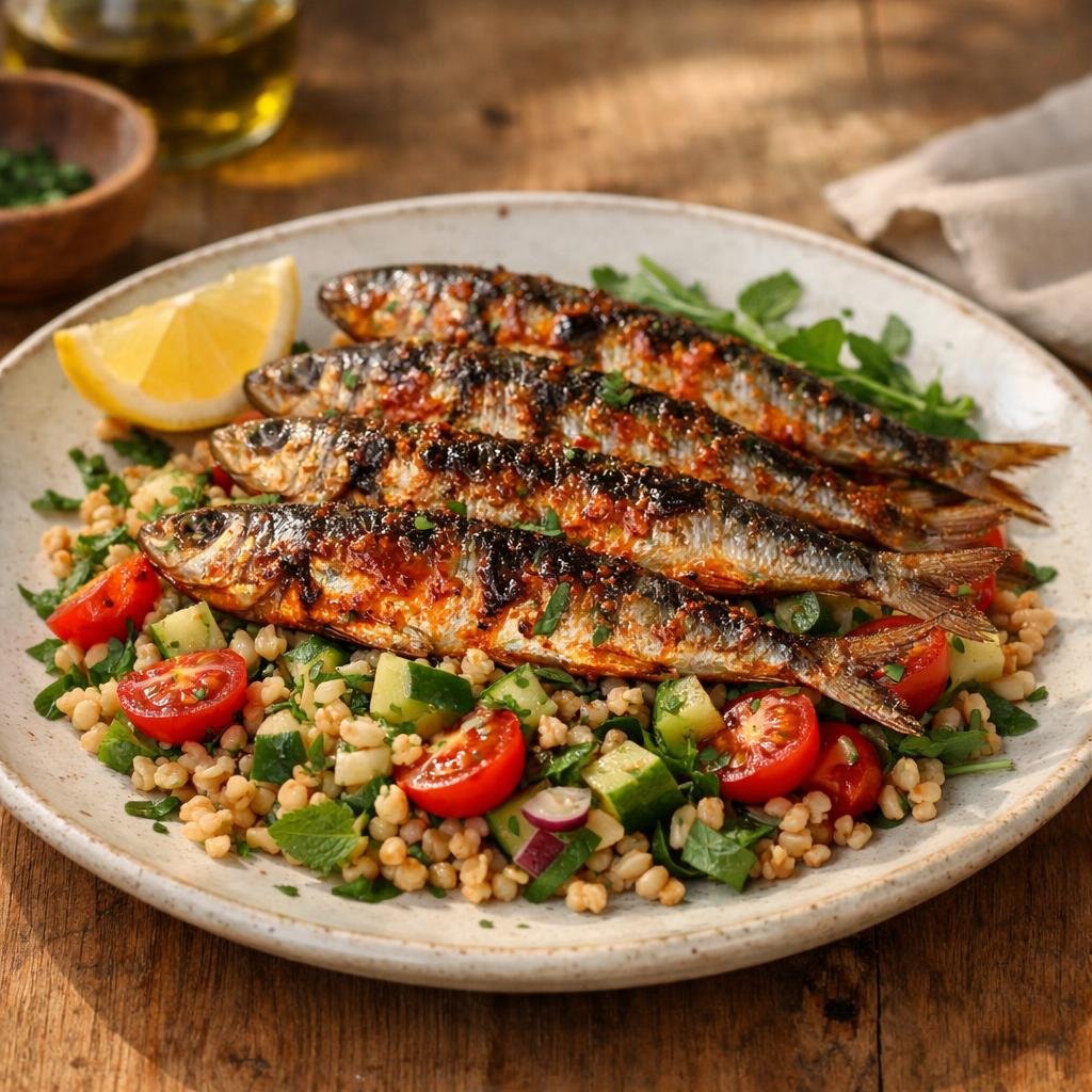 sardines grillées harissa