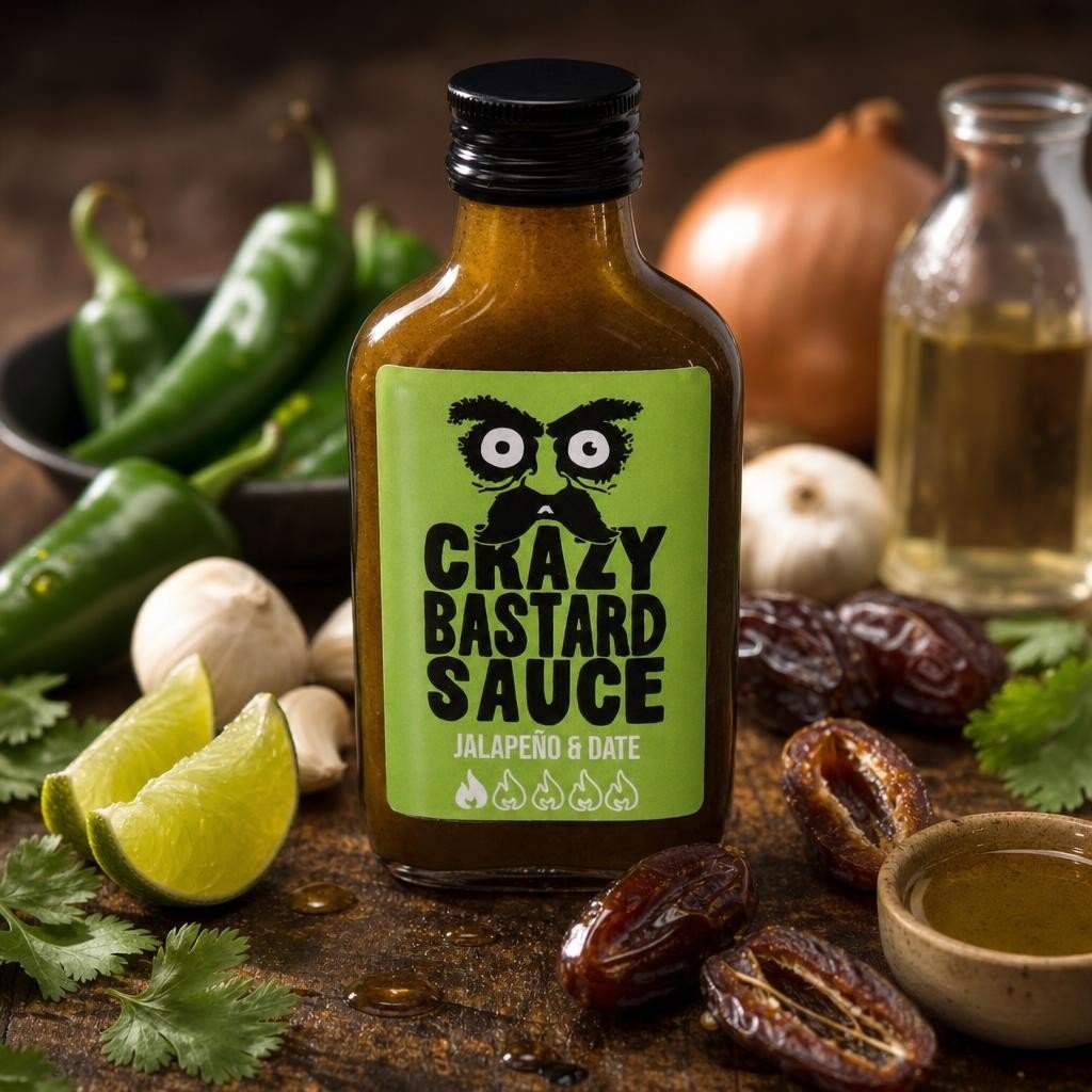 Sauce Piquante Crazy Bastard - Jalapeño & Dattes 100ml - Les Épices Curieuses