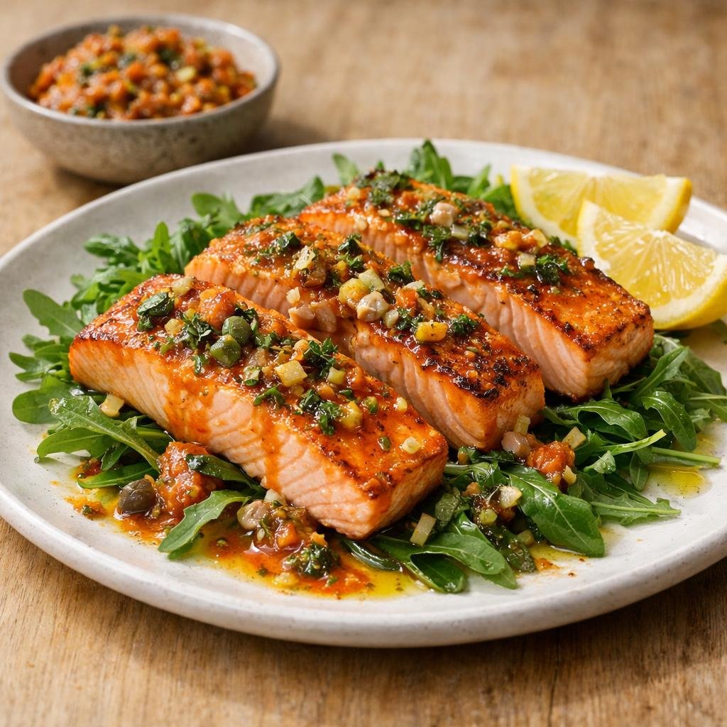 Saumon snacké vinaigrette