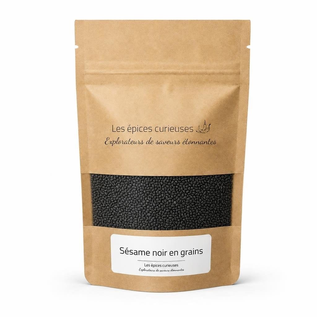 Sésame noir en grains - Packaging - Les Épices Curieuses