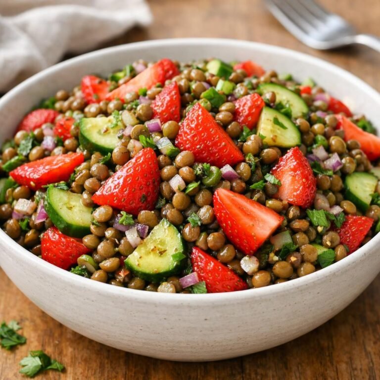 Taboulé de lentilles et fraises
