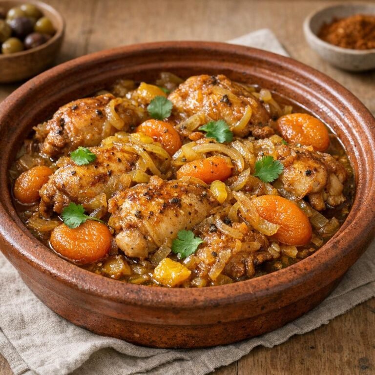 Tajine de poulet aux oignons et abricots, Cannelle de Ceylan avec Cannelle de Ceylan