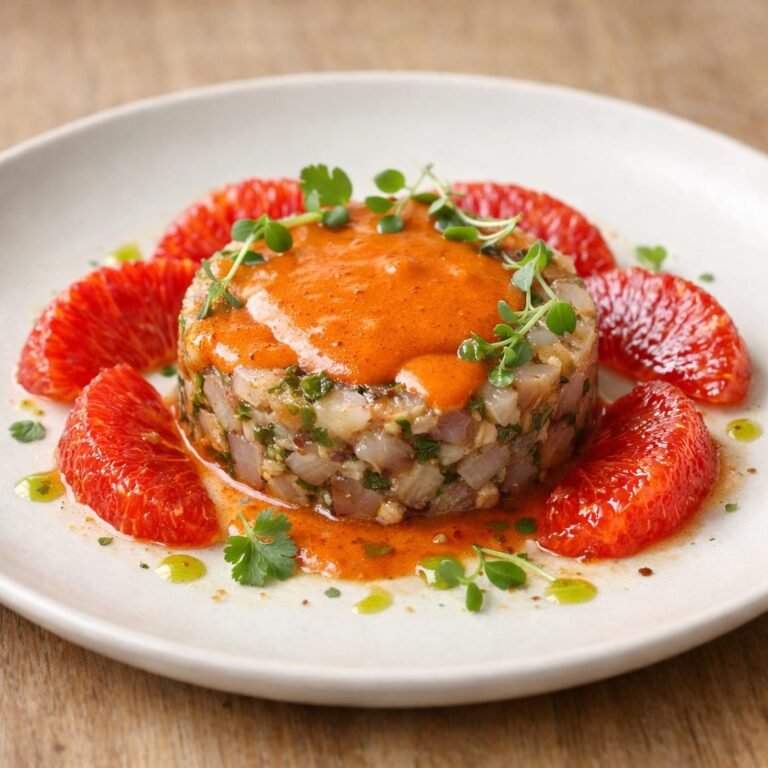 Tartare maquereau roucou