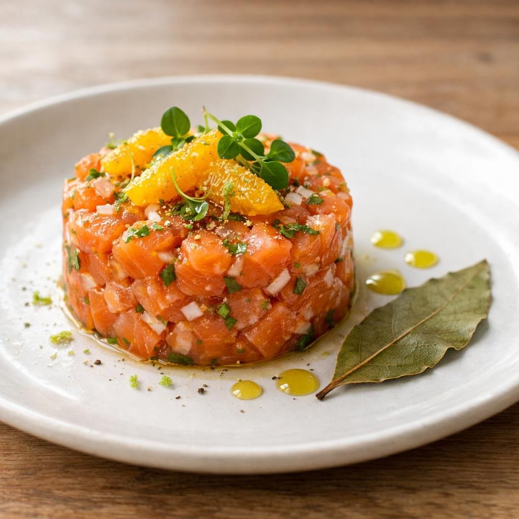 Tartare de saumon au laurier