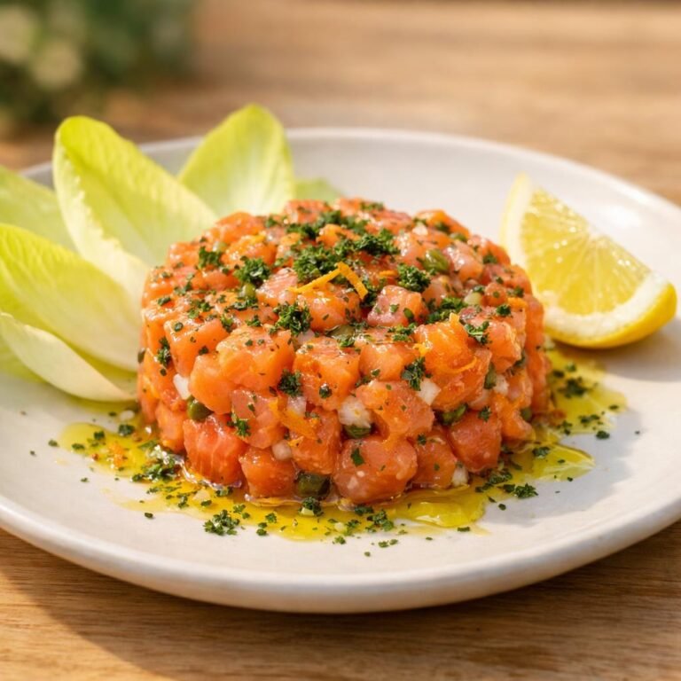 Tartare de saumon au persil