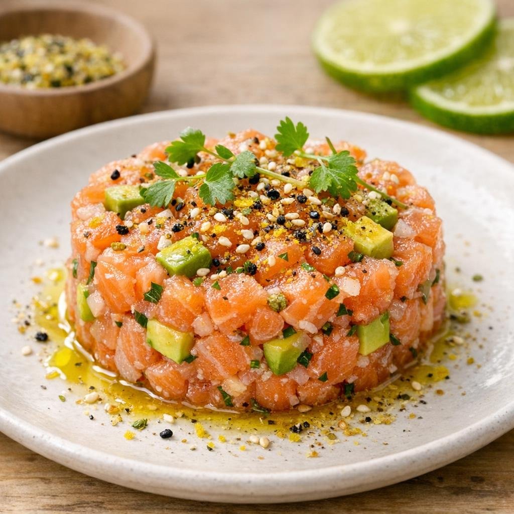 Tartare de saumon au yuzu