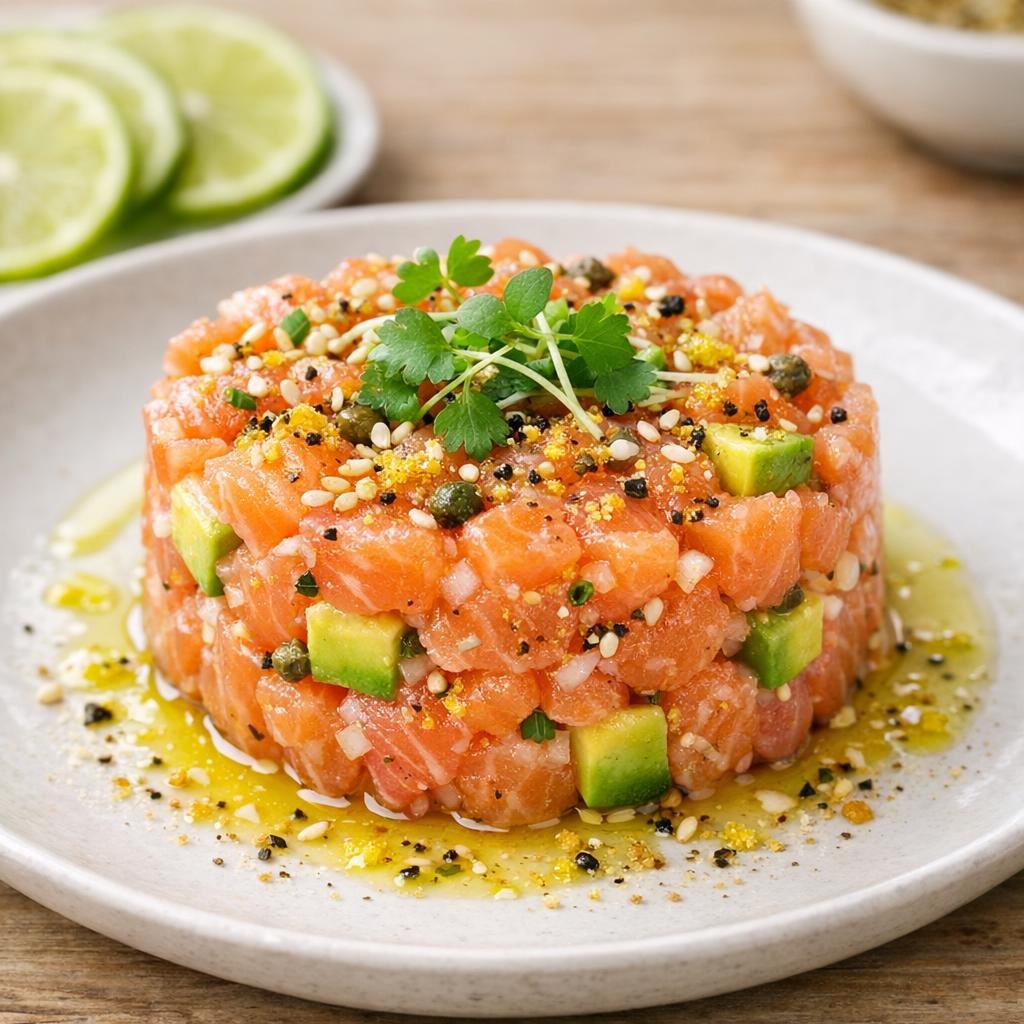 Tartare de saumon au yuzu