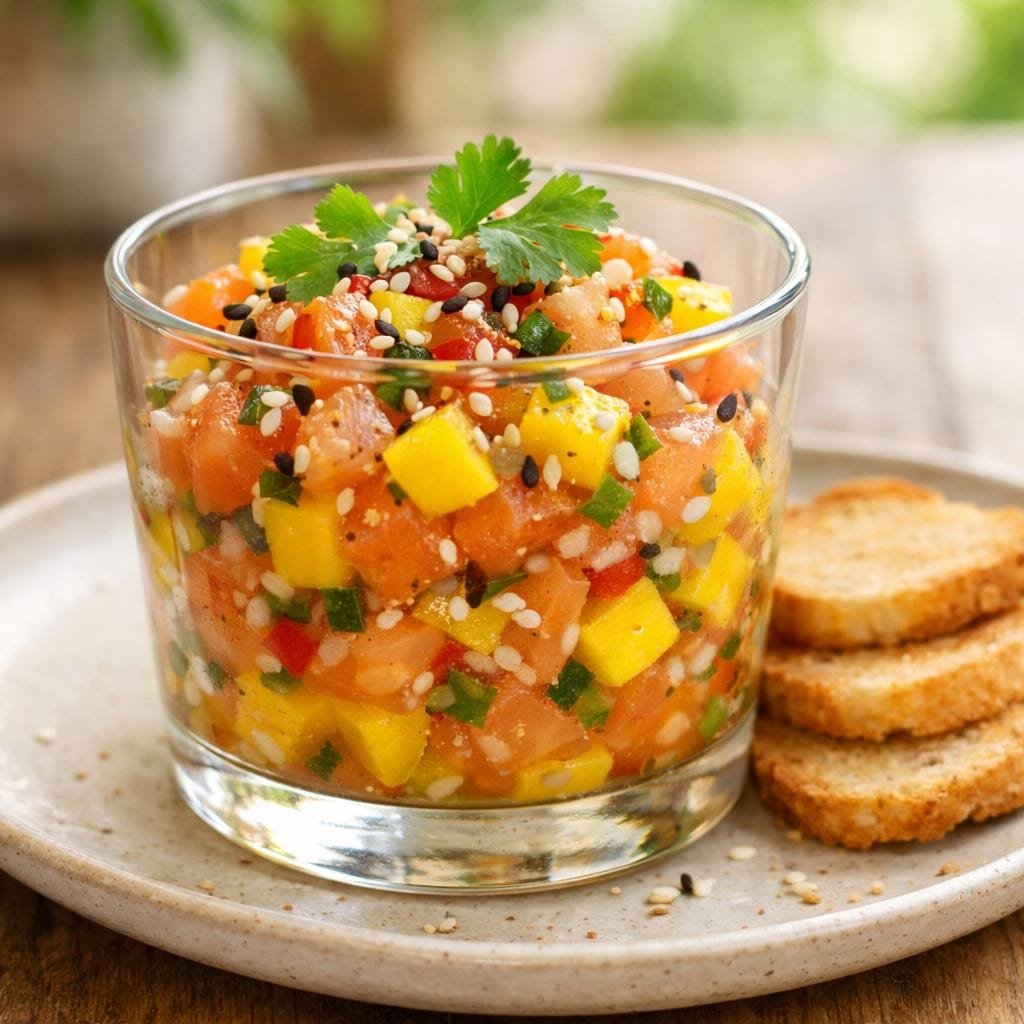 tartare saumon mangue