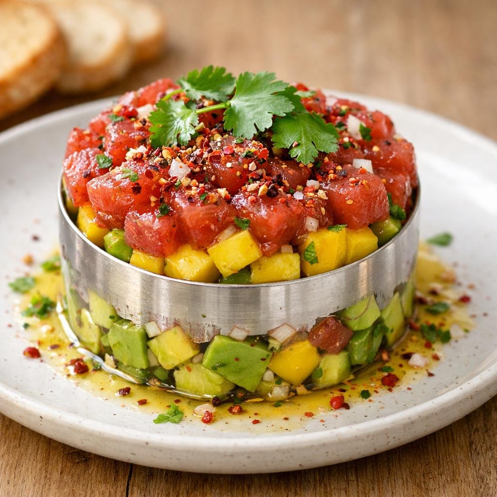 Tartare de thon mangue