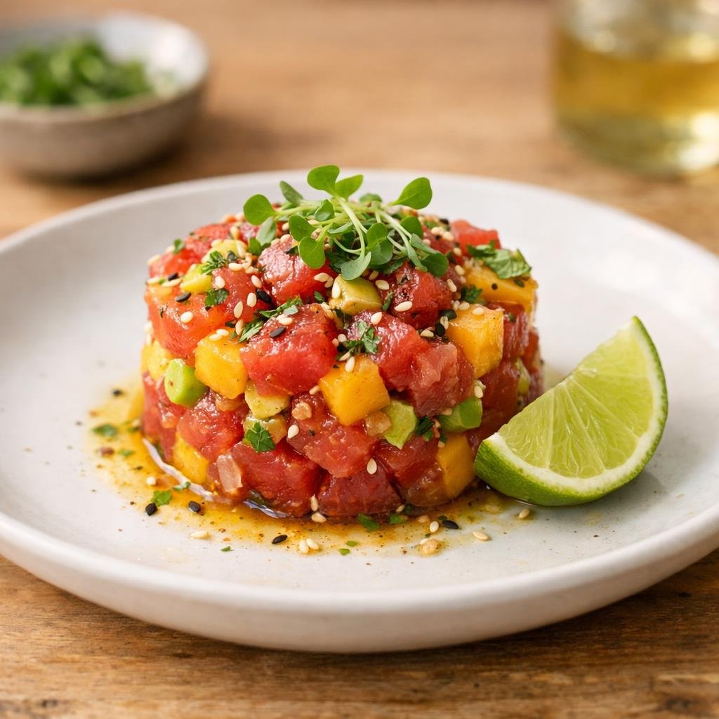 Tartare de thon mangue