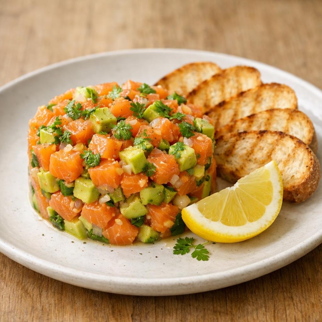 Tartare saumon avocat cerfeuil