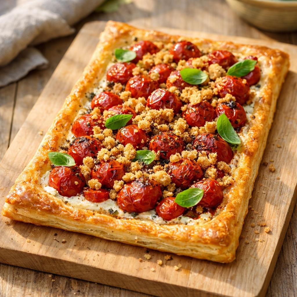 Tarte fine tomates confites