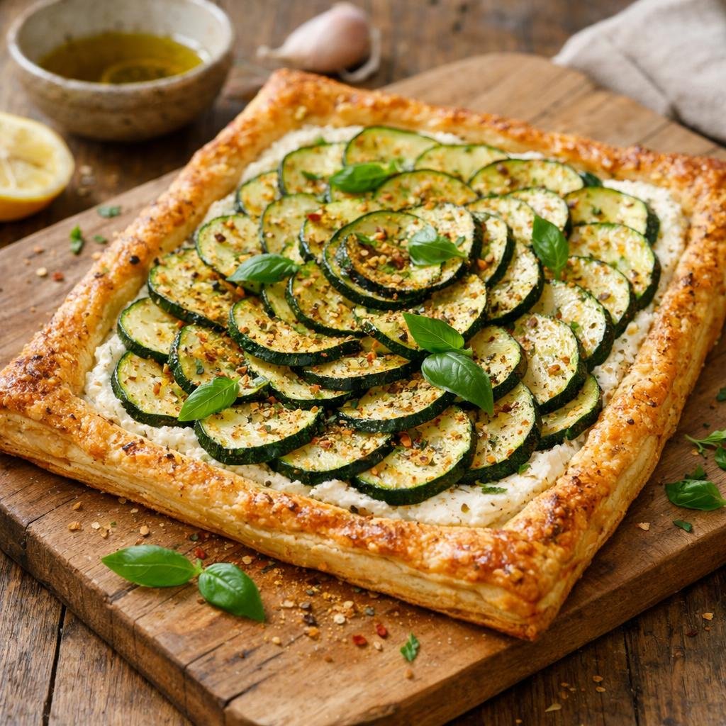 Tarte fine courgette ricotta