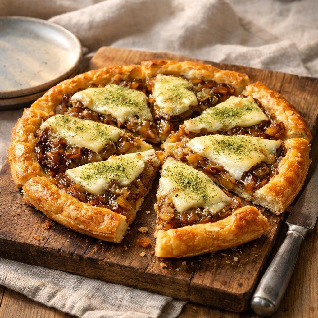 Tarte fine oignons confits