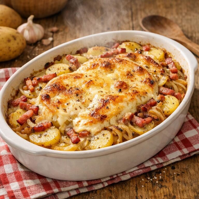 Tartiflette maison crémeuse au reblochon et lardons avec Tartiflette