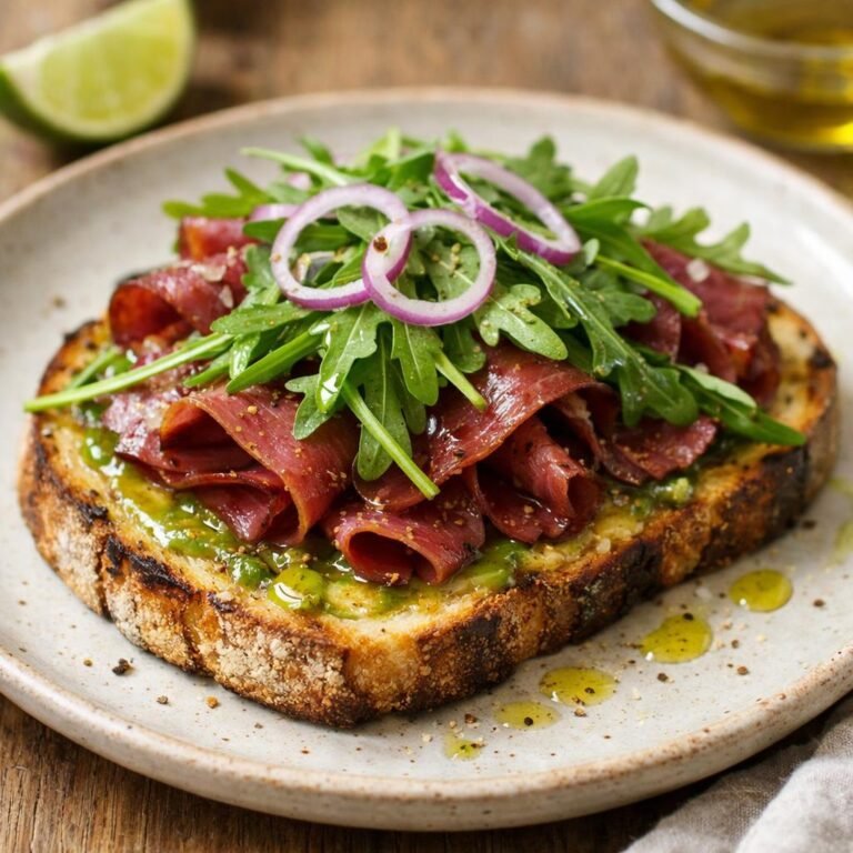 Tartine bœuf fumé jalapeño