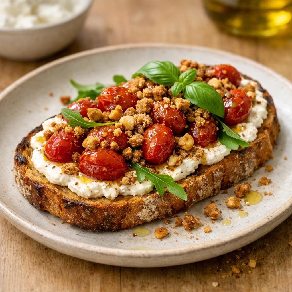 Tartine ricotta tomates