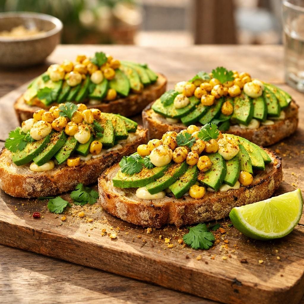 Tartines avocat maïs