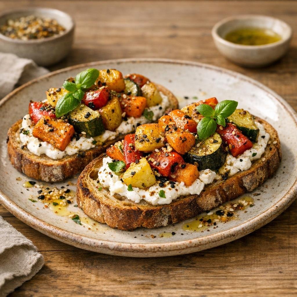 tartines légumes rôtis