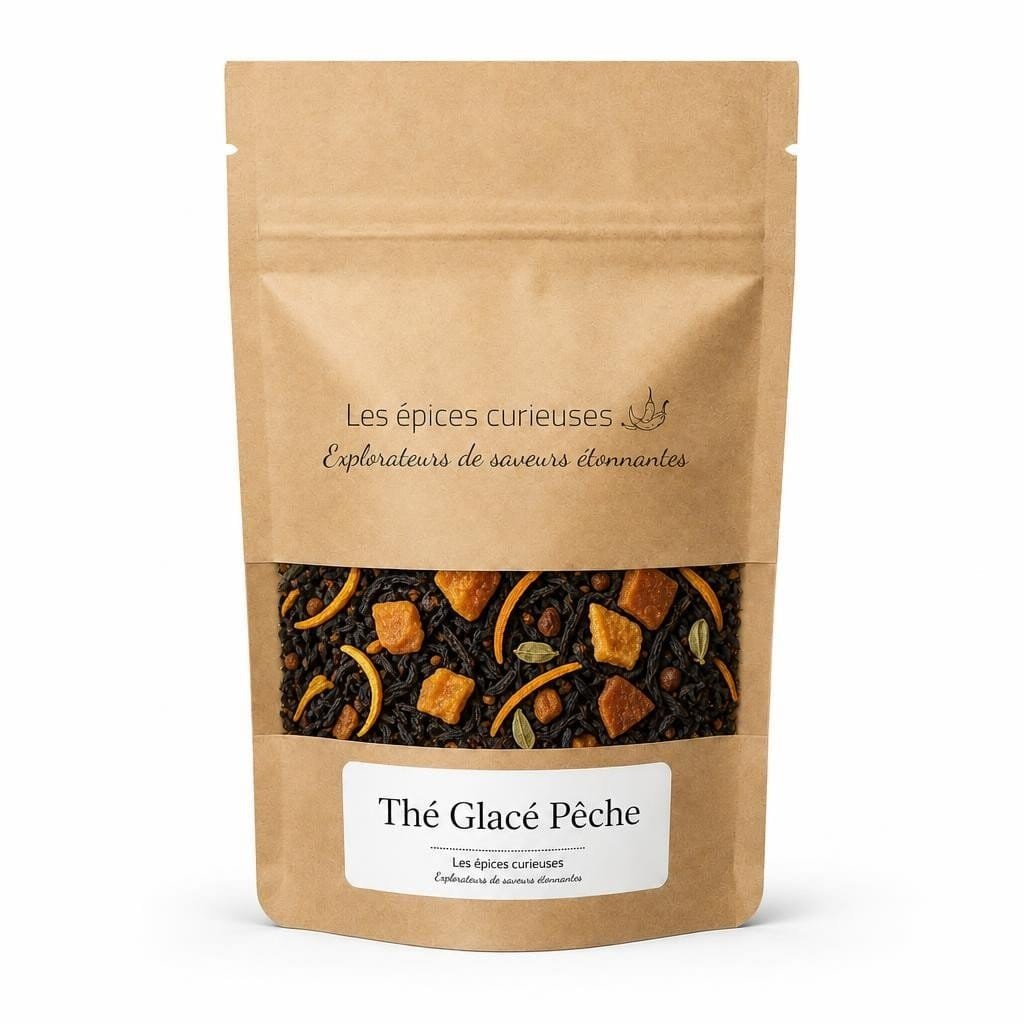 Thé Glacé Pêche - Packaging - Les Épices Curieuses