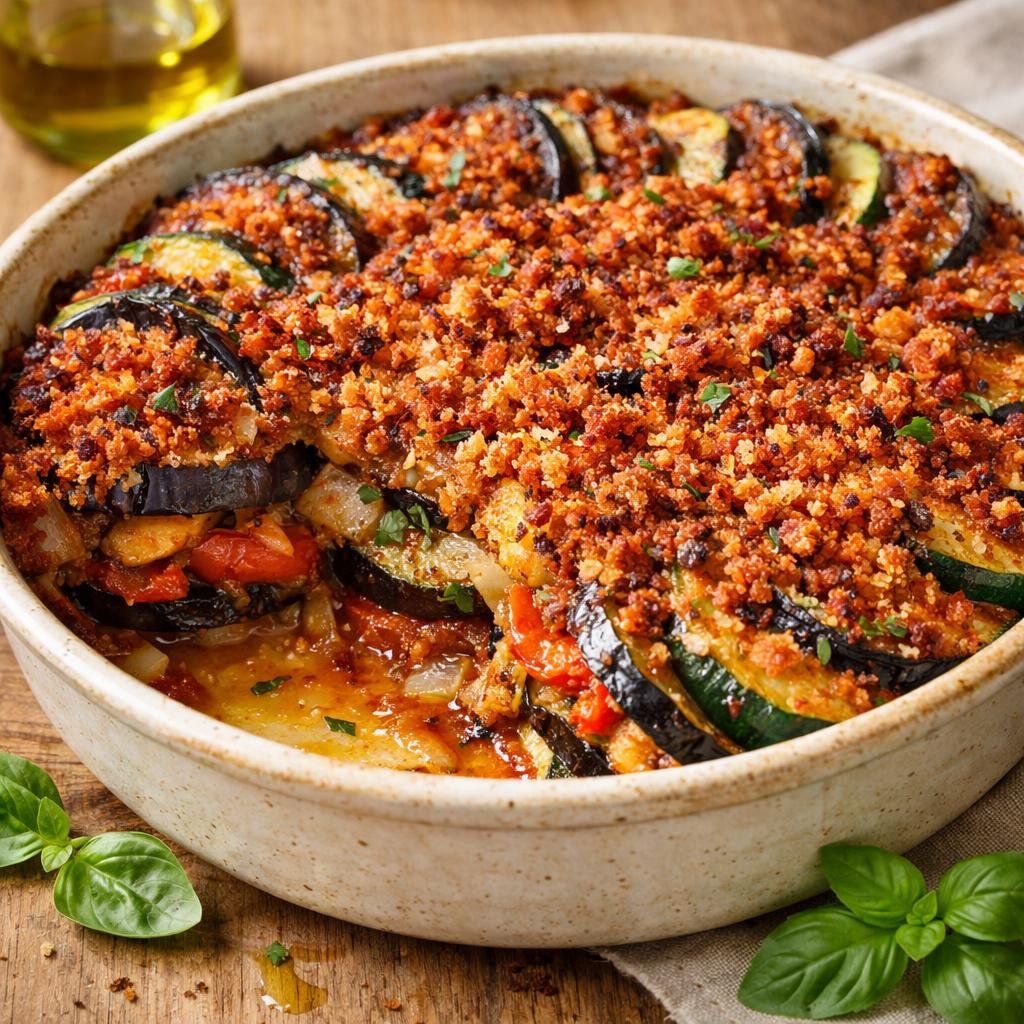 Tian aubergines courgettes