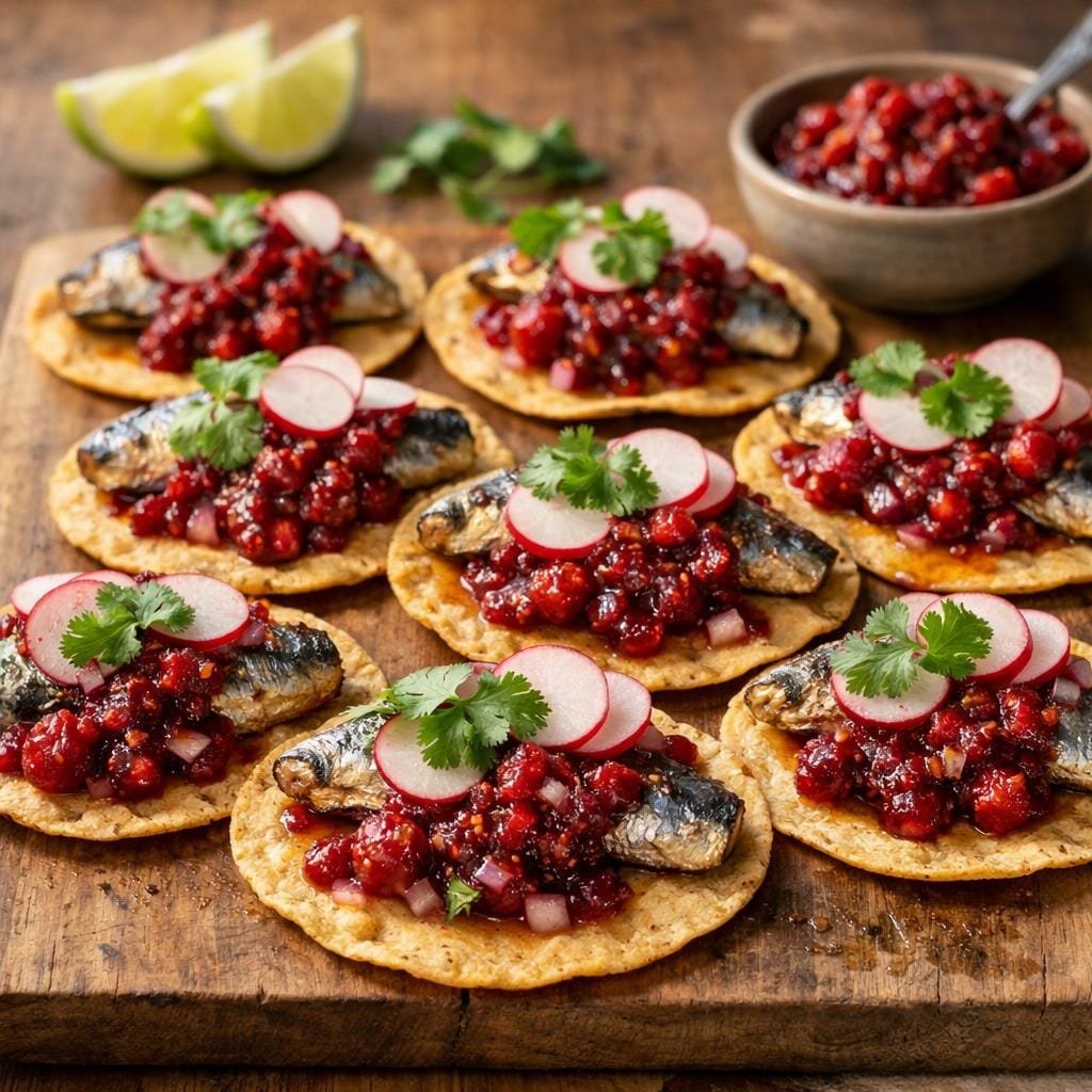 Tostadas sardine chipotle
