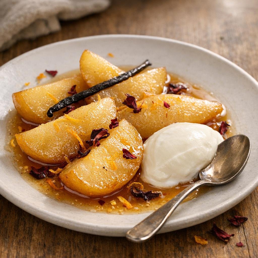 poires pochées au punch