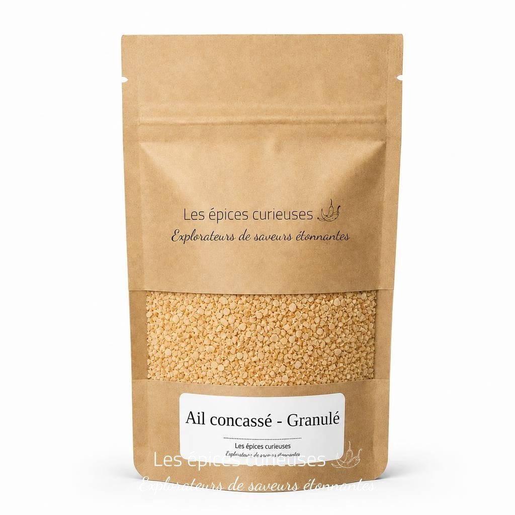 Ail concassé - Granulé - Packaging - Les Épices Curieuses