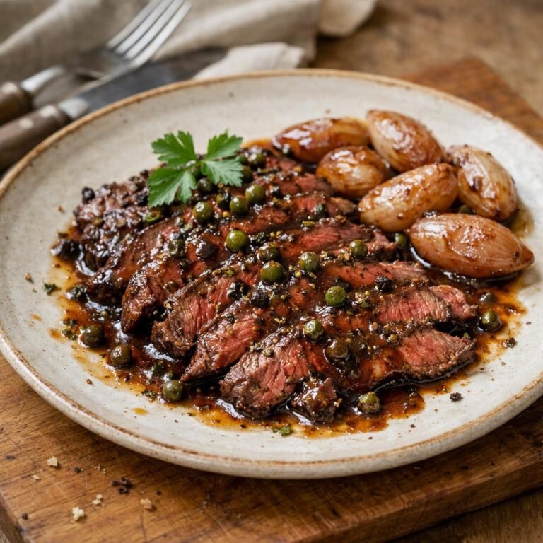 bavette poêlée poivre vert