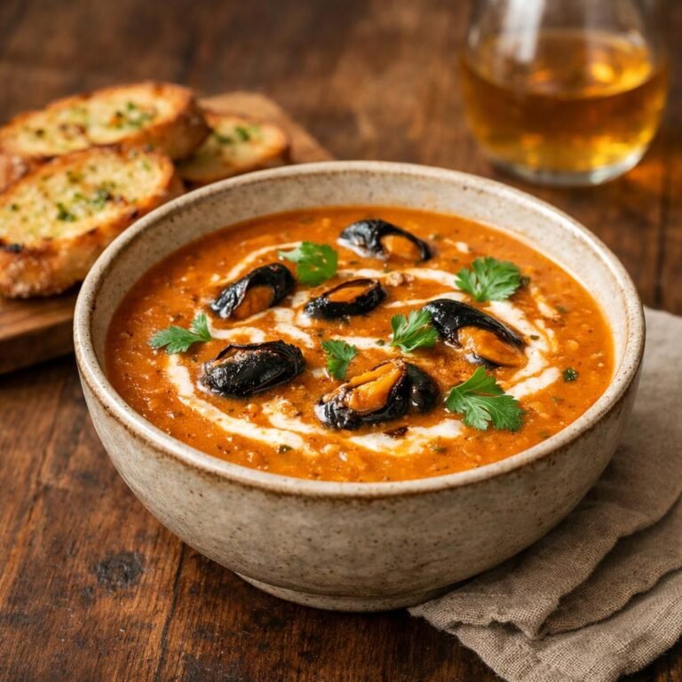 Bisque de moules au cidre