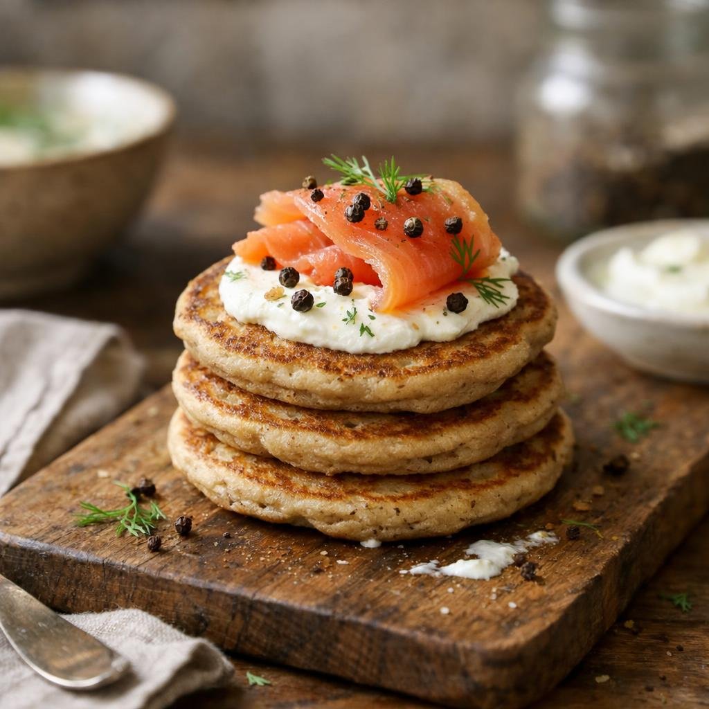 Blinis sarrasin truite fumée