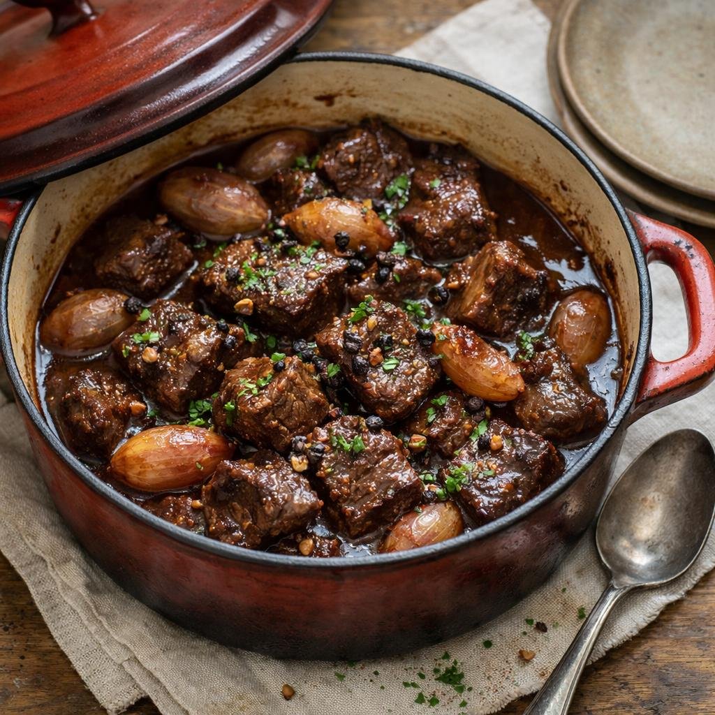 Bœuf braisé au vin