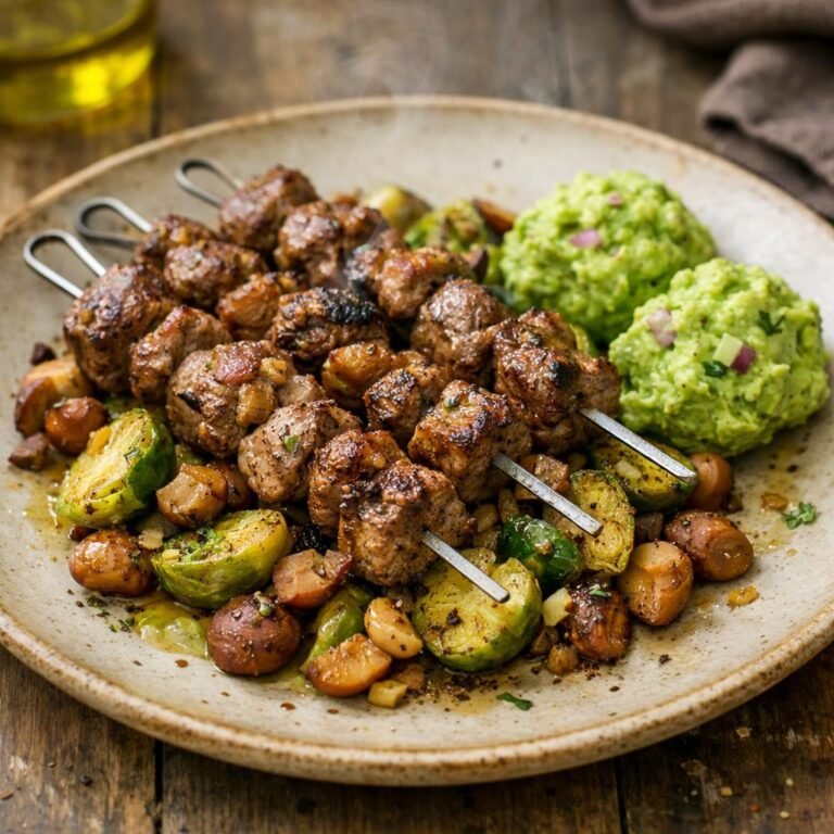 Brochettes agneau guacamole