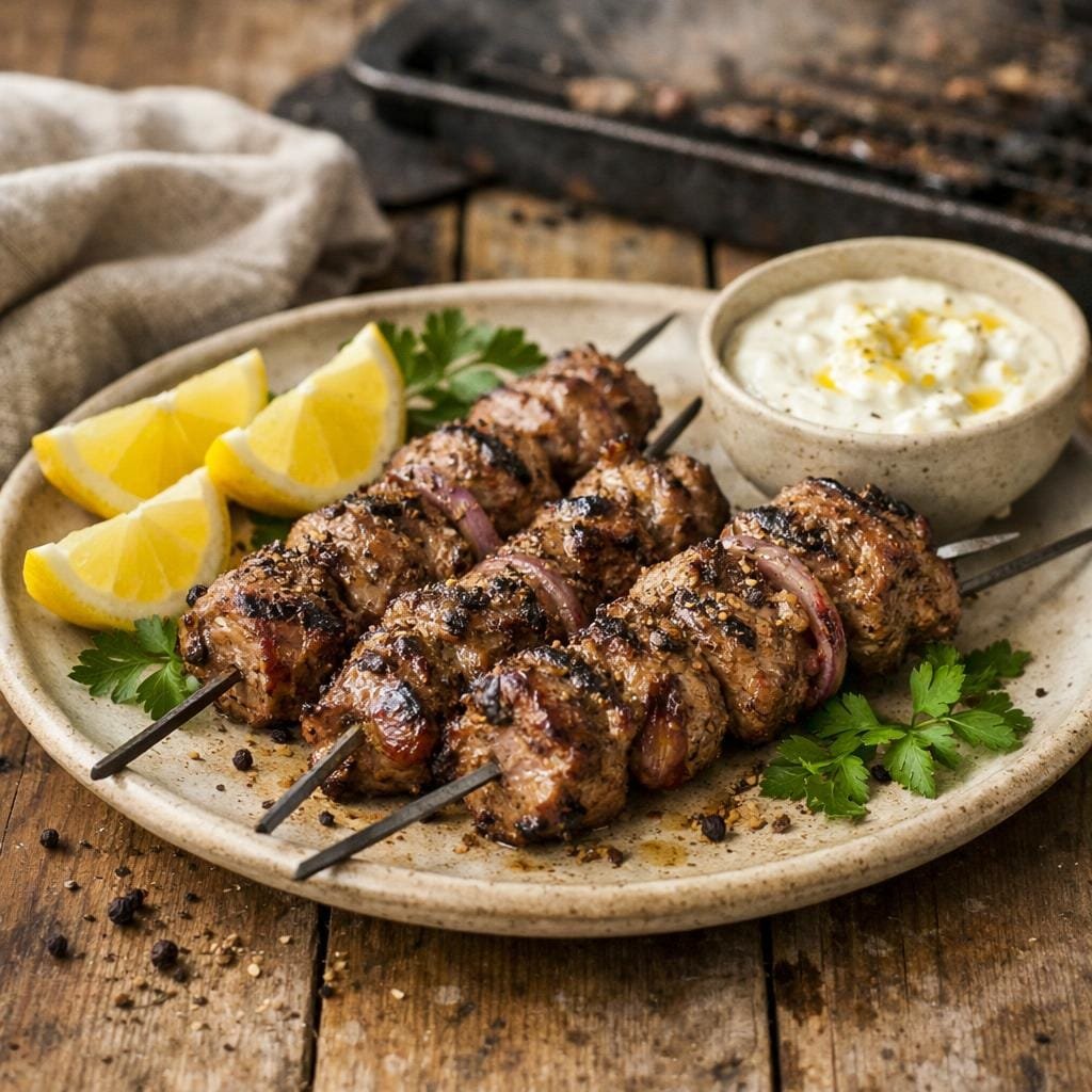 Brochettes d'agneau au poivre