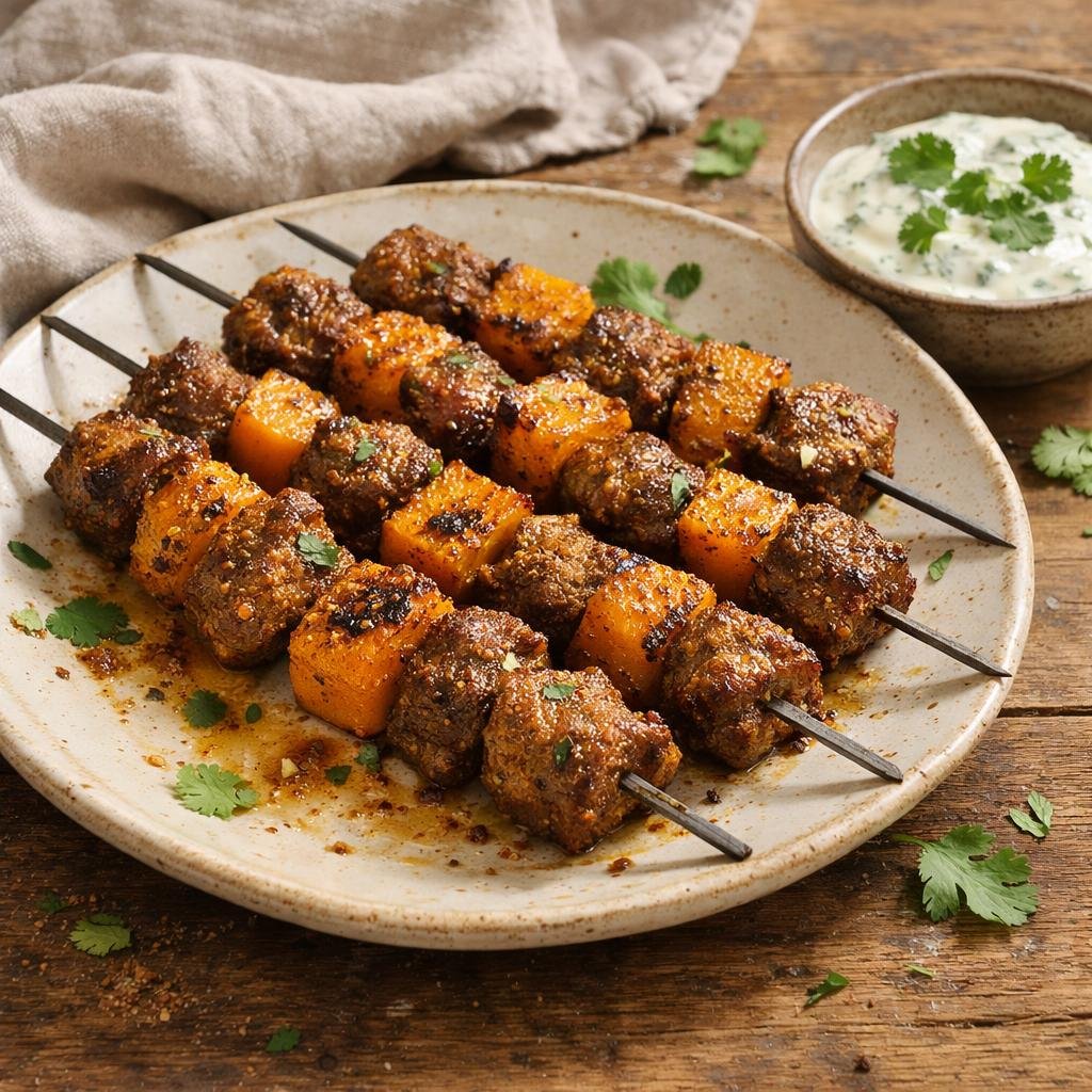 Brochettes d'agneau curry