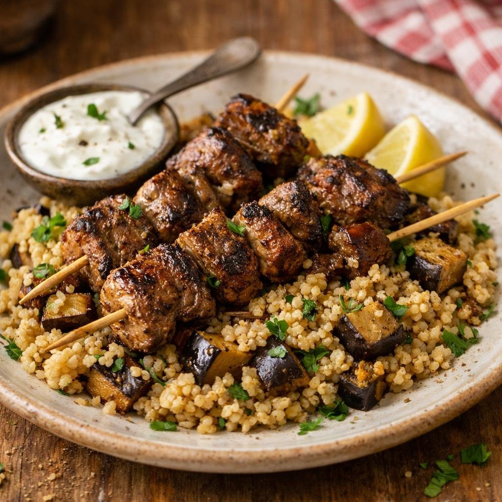 brochettes d'agneau épicées