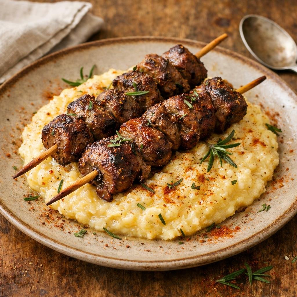 Brochettes d'agneau fumado