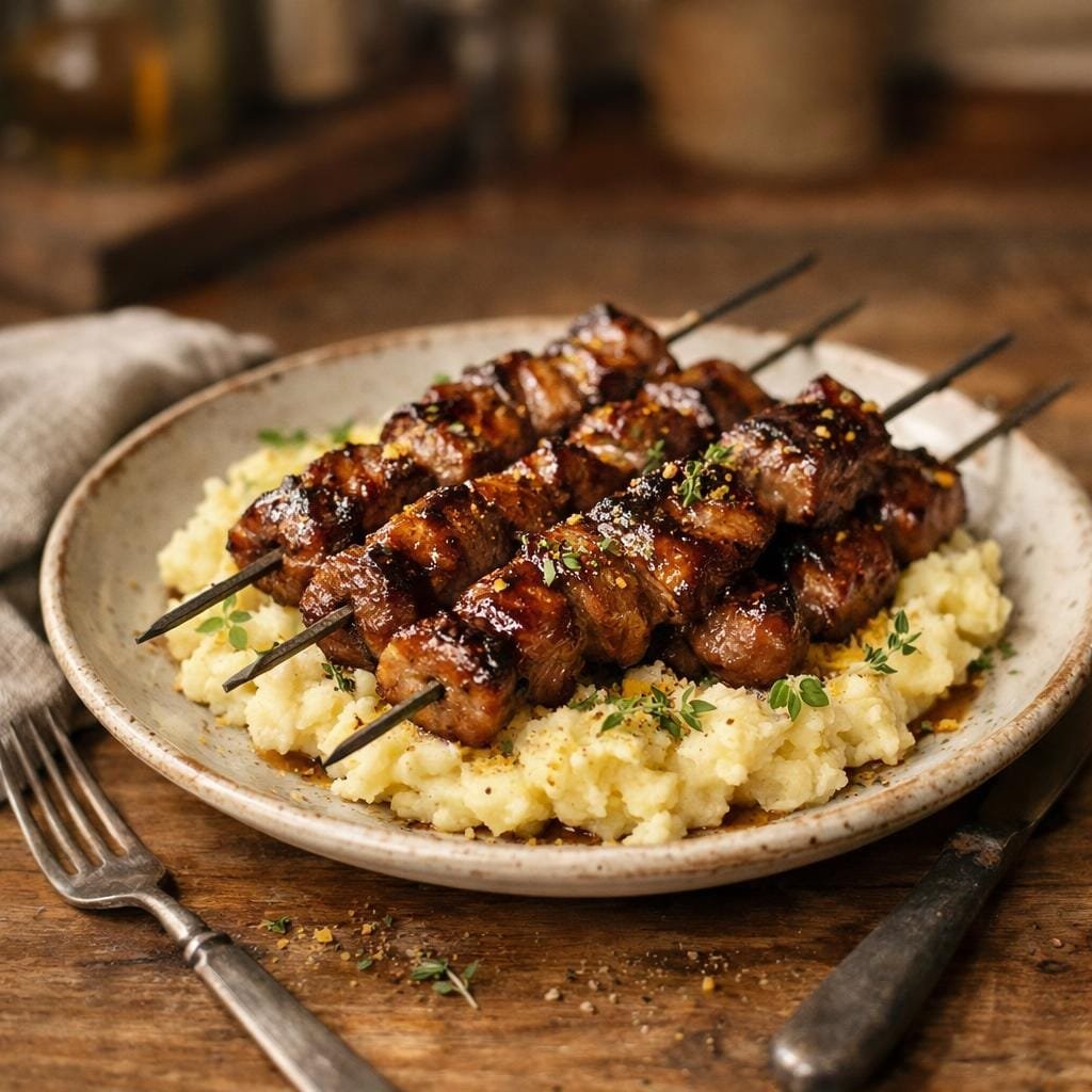 Brochettes d'agneau laquées