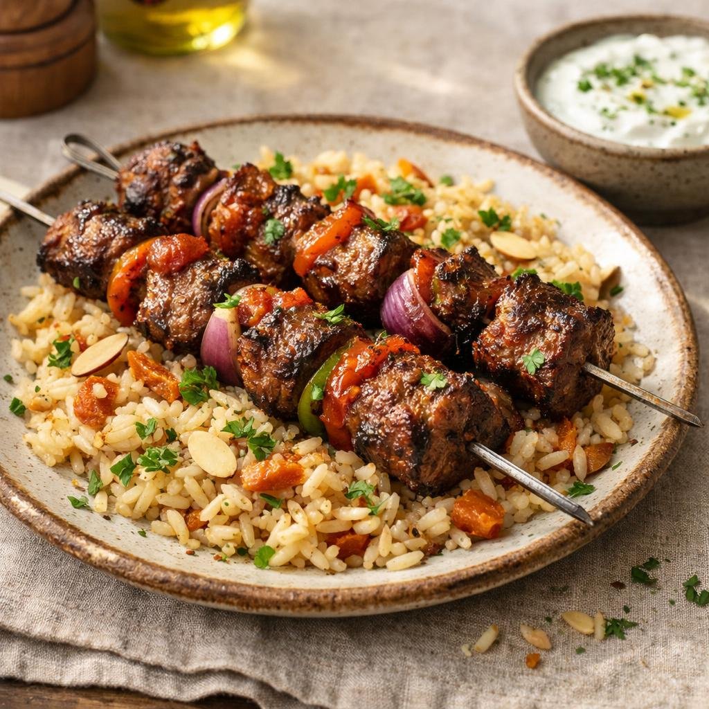 brochettes d'agneau papaye