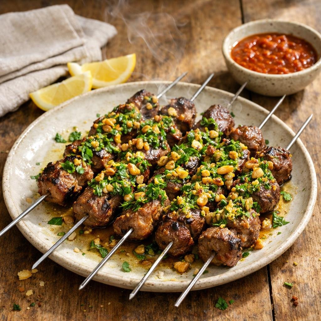 Brochettes d'agneau marinées