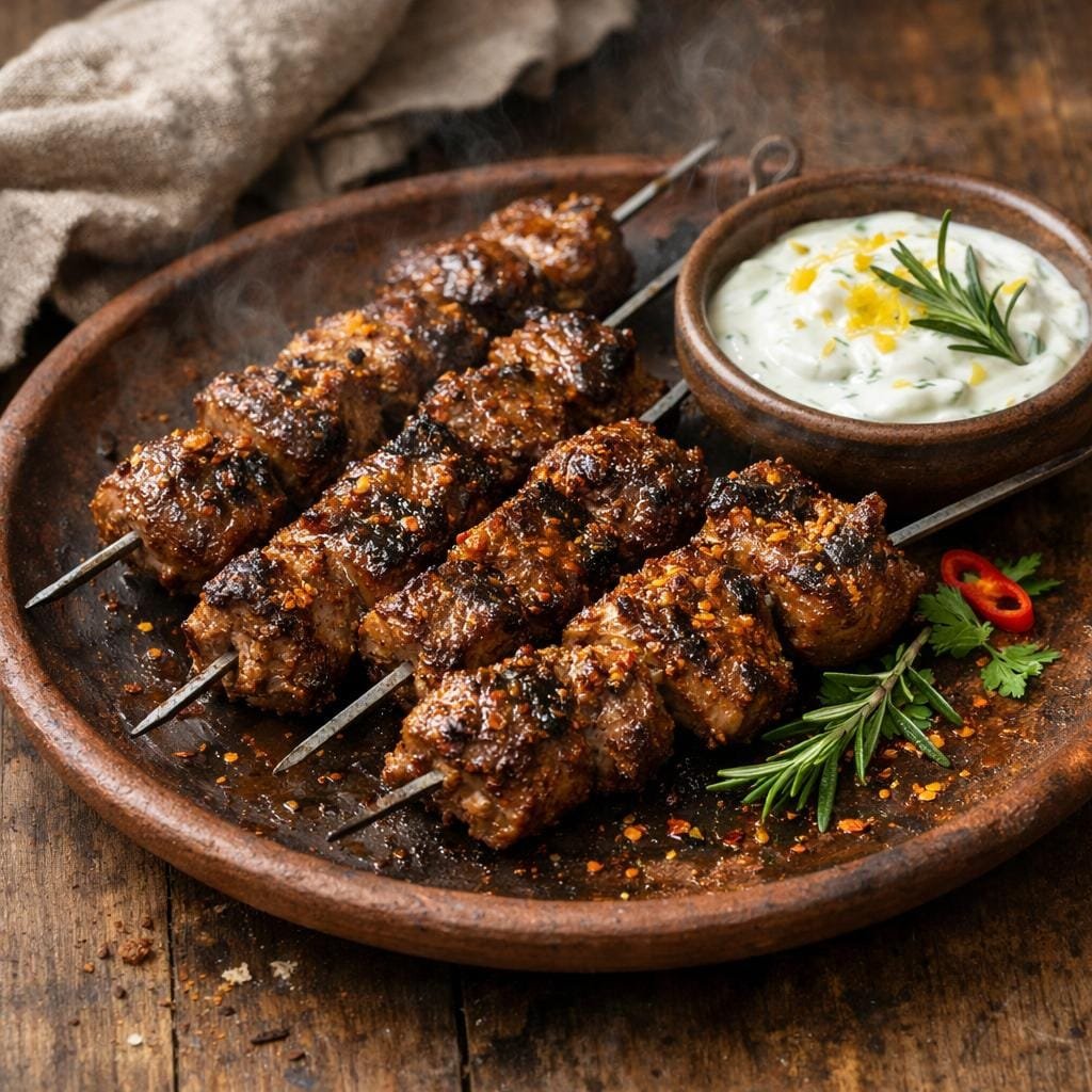 Brochettes d'agneau marinées