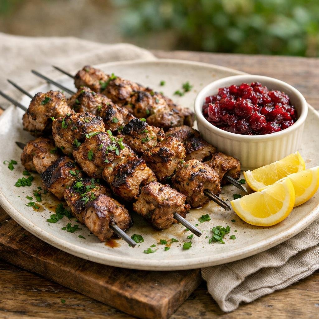 Brochettes d'agneau marinées