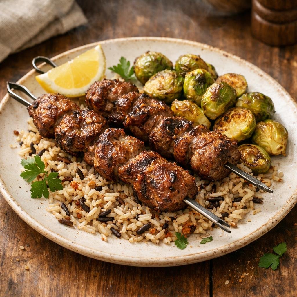 Brochettes d'agneau marinées
