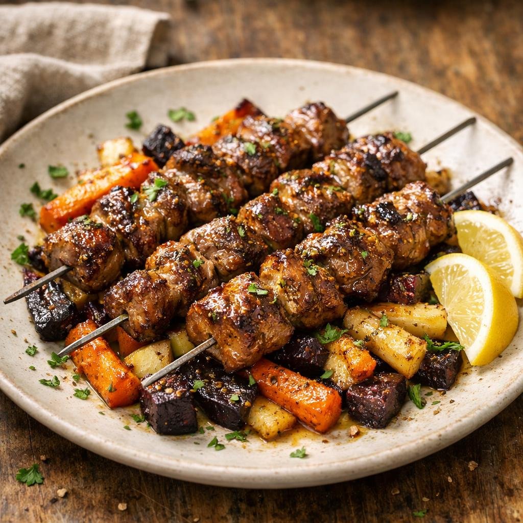 brochettes d'agneau marinées