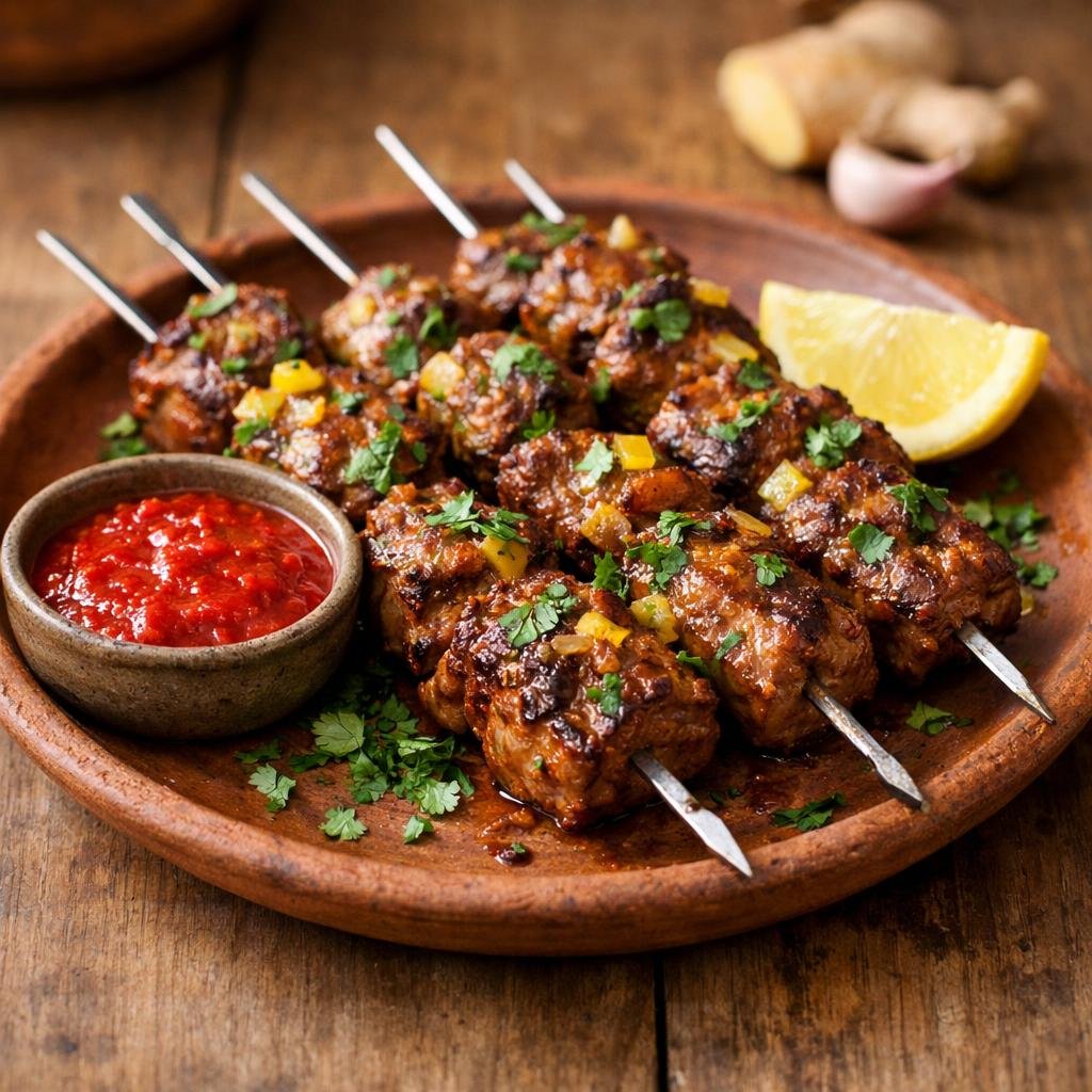 Brochettes d'agneau au piment