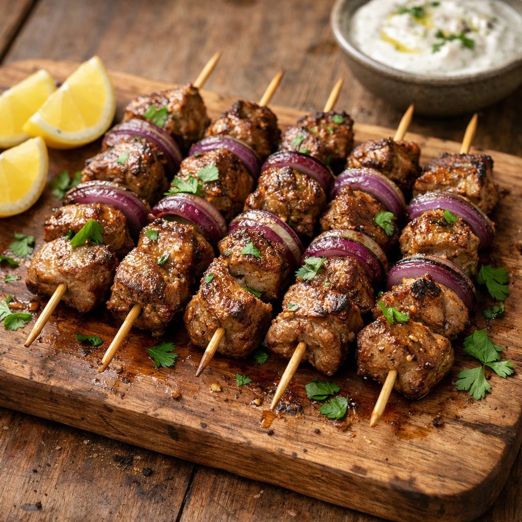 brochettes d'agneau marinées