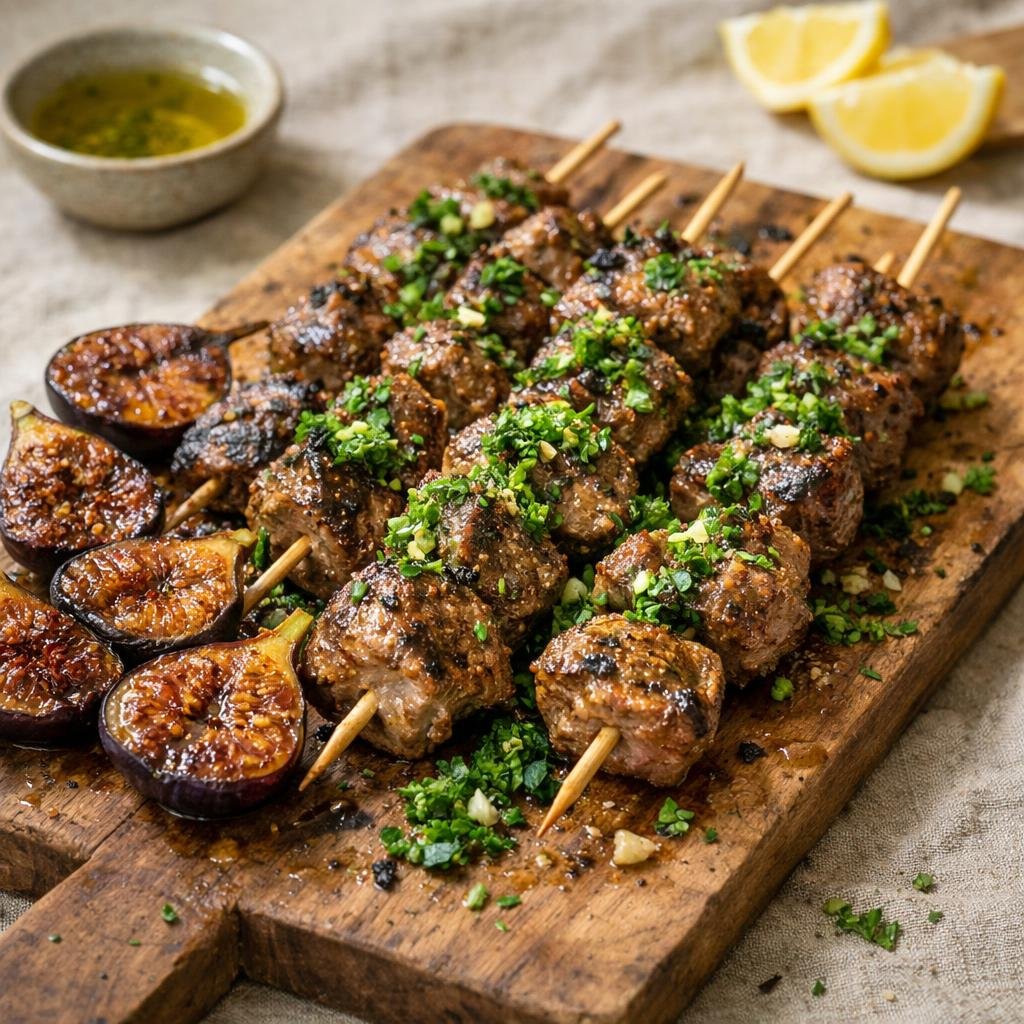 Brochettes d'agneau marinées
