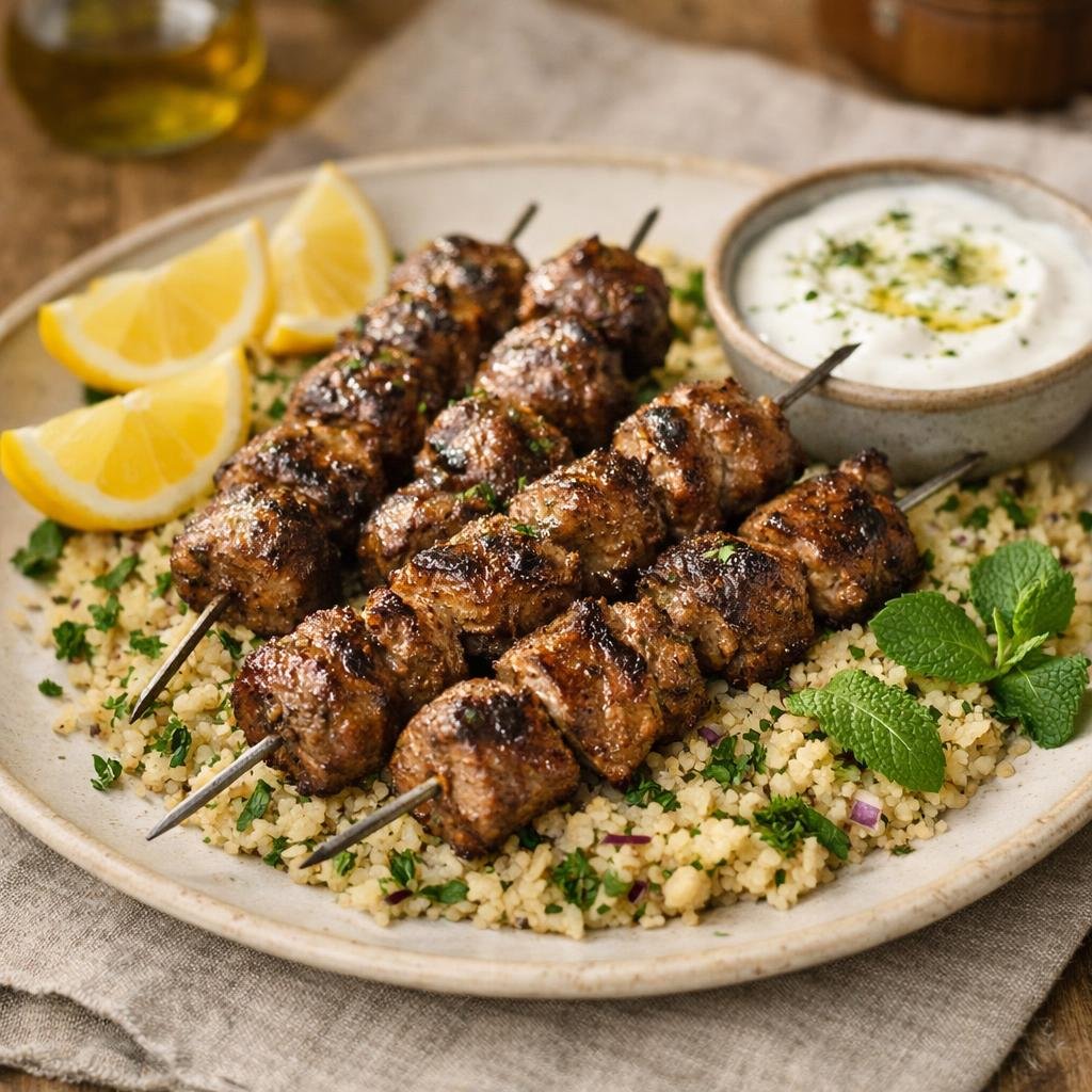Brochettes d’agneau marinées