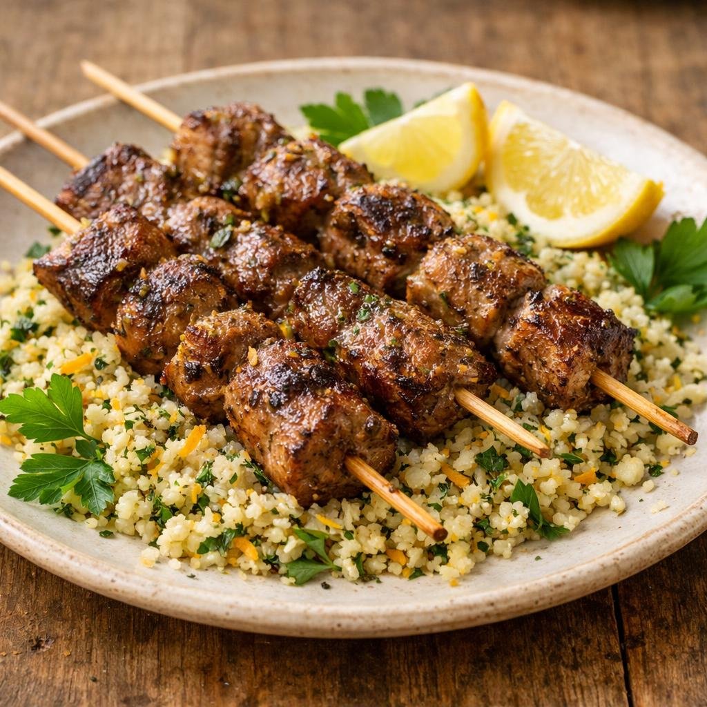 Brochettes d'agneau marinées